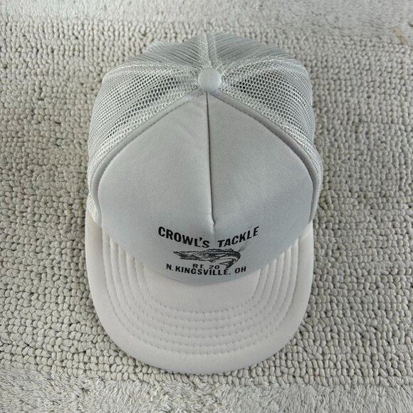 Vintage Crowls Tackle Mesh Snapback Trucker Hat OSFA Fishing Cap Ohio Workwear - Picture 2 of 8